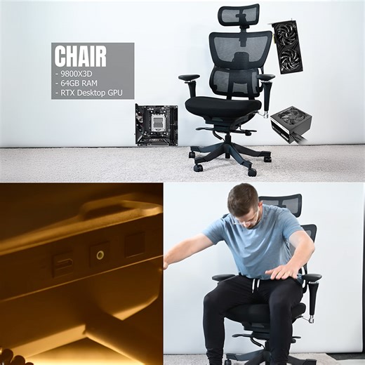 Modder Builds World's First Invisible Chair PC, Powered by a Ryzen 7 9800X3D