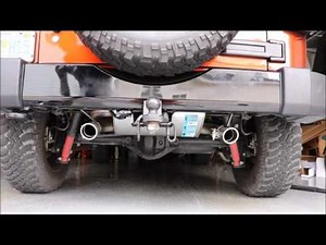 Dynomax Super Turbo dual exhaust Before and after sounds on a 2014 JK Jeep Wrangler Willys Wheeler