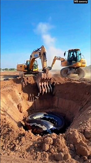 giant python sighting in a pit 🐍🏗️