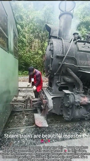 Connect Steam Train Couplings: Dangerous Vintage Job! 🚂🔗