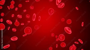 Red blood Cells Travelling a blood vessel Loop Animation Background 4K 3D. dna, Blood Cell, cell, virus, plasma, medical, science, health, research, Health Care, biology, technology, covid 19, Corona
