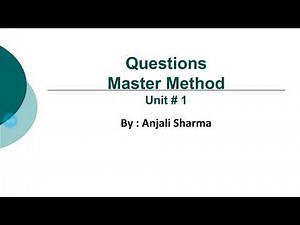 12. Example Numerical on Master Method | Recurrence | Design and Analysis of Algorithms | DAA |