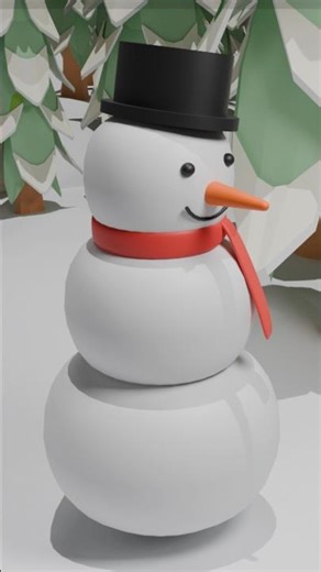 Model a Cute Snowman for this Christmas in Blender #blender #christmas #snowman #holiday #cute #fyp