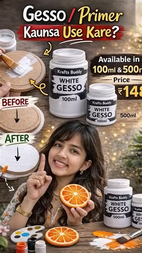 Gesso / Primer Kaunsa Use Kare? 🤔 | Krafts Buddy White Gesso Review