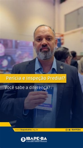 Ibape Bahia on Instagram: "Você sabe a diferença entre Perícia e Inspeção Predial? 🤔⚖️ Embora pareçam semelhantes, cada uma tem um propósito e uma metodologia específica. Para tirar essa dúvida de vez, o nosso Vice-Presidente Institucional, Marcelo Nascimento, explica de forma simples e prática como distinguir esses dois pilares da engenharia diagnóstica. Entender essa diferença é fundamental para oferecer o serviço certo ao cliente e atuar com precisão no mercado. Dê o play e confira! ▶️ #IBAP