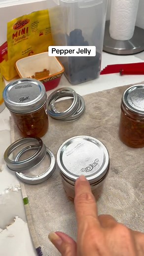 #homemadepepperjelly #pepperjelly #homecook #canning Ingredients 4 cups finely chopped green, red, or yellow bell peppers. I like to use a combination. 1 cup finely chopped jalapeño pepper 1 1/4 cups apple cider vinegar 3 Tbsp Pectin 2 cups organic sugar 1 cup honey 1/2 teaspoon fine sea salt Equipment Half Pint Jars Water Bath Canning Pot Jar Lifter Instructions Prepare boiling water canner. Heat half pint jars in simmering water until ready for use. Do not boil. Wash lids in warm soapy water a