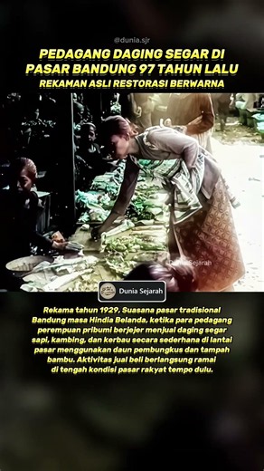 Penjual Daging Tempo Dulu tahun 1929 di Bandung #sejarahindonesia #hindiabelanda #pasartradisional