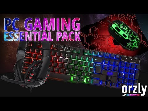 Gaming PC mouse and Keyboard bundle with gaming headset by Orzly