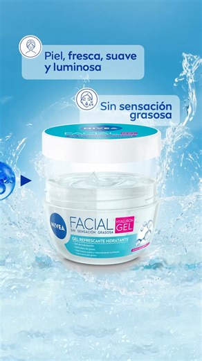 El secreto de una piel hidratada sin brillo excesivo. ​Hyaluron Gel NIVEA te da 24 horas de humectación con una sensación totalmente ligera. Se absorbe en segundos, dejando tu piel fresca, suave y radiante, ¡sin rastro de grasa! ​El gel que transforma tu piel al instante. 💧 ​#NIVEAVenezuela #HyaluronGel | NIVEA