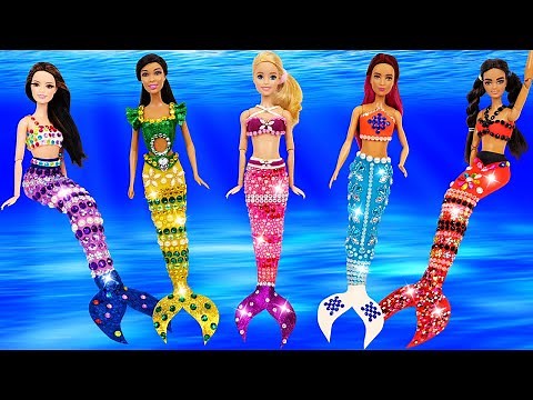 DIY Gorgeous Mermaid Dresses out of Play Doh Clay for Barbie Dolls
