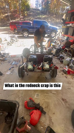 Test fitting the axle under it and threw some old clutches on #go-kart #racing #redneck | Matt Mckinzie