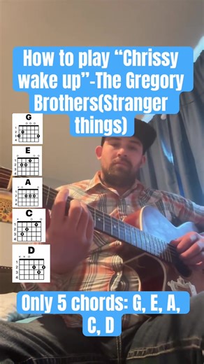 Easy guitar song “Chrissy wake up”-The Gregory brothers #strangerthings #guitar #tutorial #fypシ゚