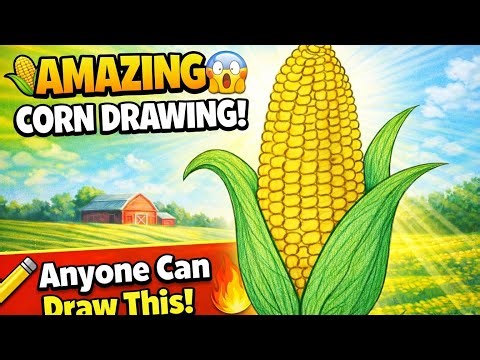 Corn Drawing for Beginners 🌽 | Easy & Realistic! #drawing #art #viral #trending #viralvideo #youtube