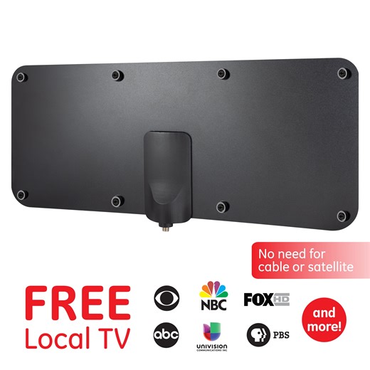 General Electric Ultra Edge Outdoor HDTV Antenna, 60-mile Range, VHF 1080P 4K, Black, 54083
