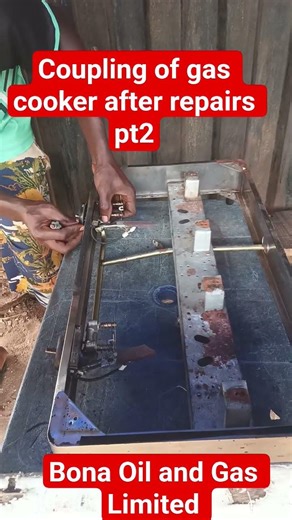 coupling of gas cooker after repair pt2 #fyp #gas #plant #couple #lpg