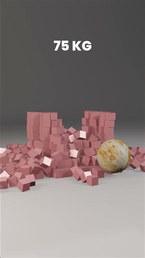 How Many Kg Does It Take to Destroy a Stack of Stone Blocks? #3drender #3danimation