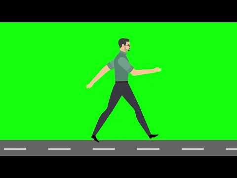 One men running green screen, Running man green screen animation video