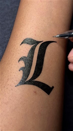 "Death Note “L“Symbol Gel Pen Tattoo on Wrist | Gel pen art …..#art #gelpenart