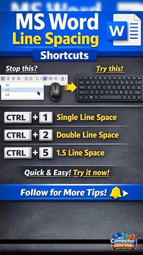 MS Word Shortcut Key | MS Word Line Spacing | VLOOKUP Formula #msoffice