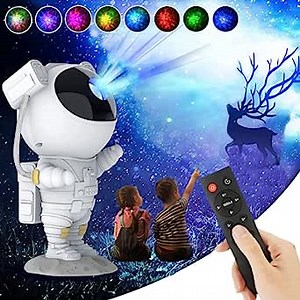 Astronaut Star Projector, Galaxy Night Light, 360° Astronaut 8 Nebula Effect Projector with Remote Control and Timer, Starry Ceiling Projector for Children and Adults