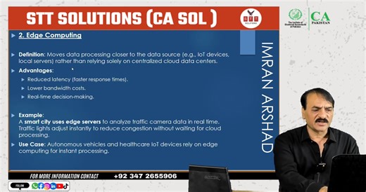 STT Solutions  CAF-03 | Data System & Risk Topic: Edge Computing By Sir Imran Arshad Join WhatsApp app group https://chat.whatsapp.com/HDvHGHDg7IsCo6uIMJyDXQ Learn how edge computing brings data processing closer to the source for faster speed, lower latency, and improved system performance — an important concept for modern digital systems and your CAF-03 exam. For more details WhatsApp 03472655906 #STTSolutions #CAF03 #DataSystemAndRisk | STT Solutions | Facebook