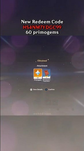 New Redeem Code gives 60 primogems ✨️ | Genshin Impact
