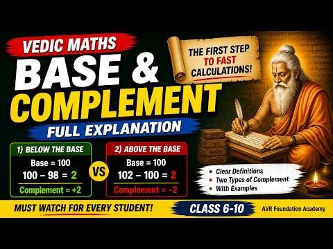 Base & Complement Explained | Vedic Maths Basics for Class 6–10