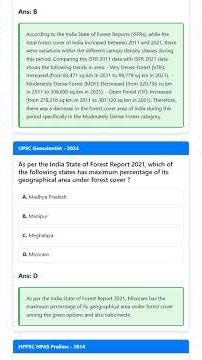 Forest Survey of India FSI reports and forest cover assessment