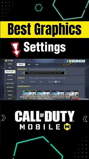✅Best Graphics Settings For COD MOBILE #codm #codmobile #shorts