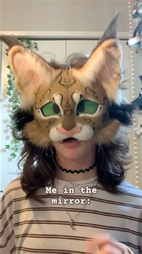 Mirrors r just built different yk #furry #NOTATHERIAN #maskmaker #otherpaw #catmask #ytshorts #fypシ