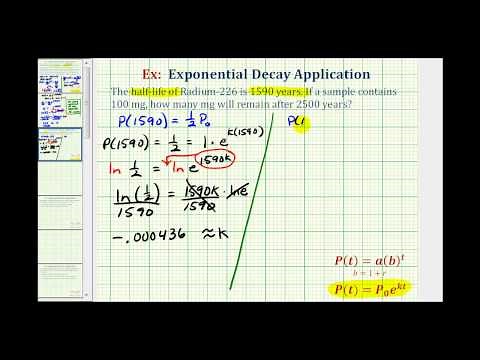 Exponential Decay App (y=ae^(kt)) - Given Half Life