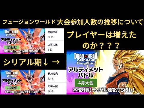 DBFW(フュージョンワールド)大会参加人数の推移について。シリアル期を経て大会参加人数は増えたのか？？？