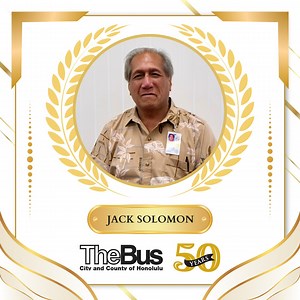We are proud to celebrate an incredible milestone! Bus Operator, Jack Solomon, has achieved 50 years of dedicated service with TheBus! 🚌 Mahalo, Jack, for your excellence, professionalism, and commitment to serving our community. Your dedication has helped keep Oʻahu moving and connected. 👏 #TheBus #OahuTransitServices #50YearsStrong #Mahalo | Oahu Transit Services, Inc.
