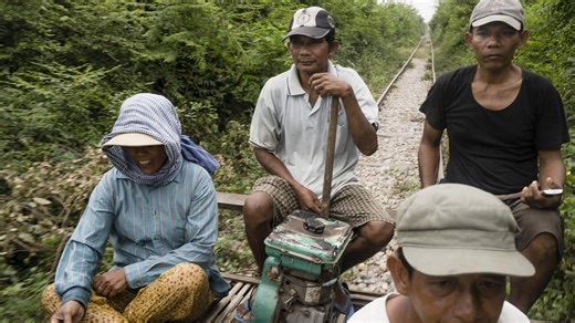 Riding the Rails on Cambodia's Makeshift Bamboo Trains