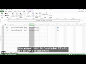 Microsoft Project 2013 Tutorial: What are Tasks? - Part 9 of 55