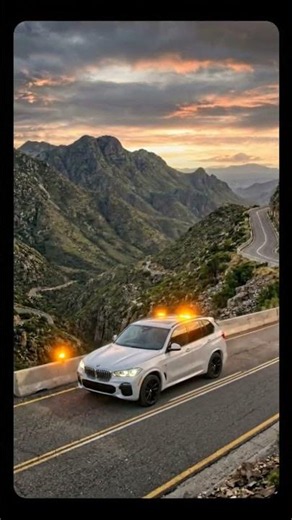 #bmw car in hilly area at evening look #best for driving on #viral ....