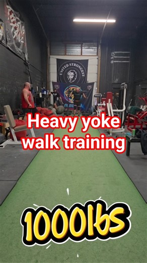 Another week, another 1000lb yoke walk. Keeping this as a regular training weight #strongman #fyp