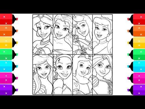 Disney Princess Coloring Pages for Kids | Coloring Every Princess
