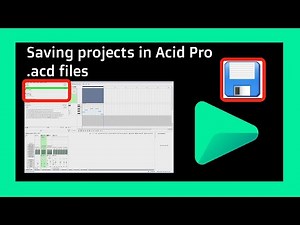 Acid Pro - How to SAVE PROJECTS : Quick Tip video