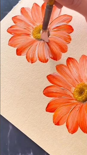 Easy Flower Painting for Beginners 🌸 Acrylic Flower Tutorial | Satisfying Art #Shorts #flowers