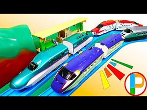 プラレール 新幹線 E6系こまち E5系はやぶさの連結仕様の中間車両を探しにいくよ！！ OmotyanoPrussian