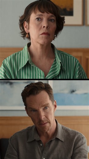 Heartfelt apology 🤝 philosophical musing. Olivia Colman and Benedict Cumberbatch in The Roses, in cinemas this Friday. | Searchlight Pictures