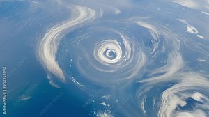 A birds eye view of swirling shifting clouds as they reflect the magnetic forces guiding them over the planets surface.
