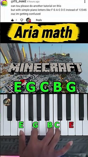 Aria Math - Minecraft Easy Piano Tutorial #ariamath #minecraft #shorts #pianotutorial