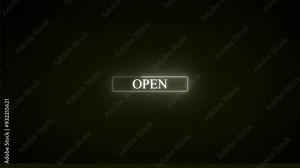 Vibrant 'Open Motion Graphic: Seamless loop of animated neon sign. Illuminating the storefront with stylish lights. Perfect for business front windows.