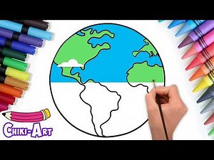 Draw And Paint Planet EARTH | Easy Drawing By Chiki Art