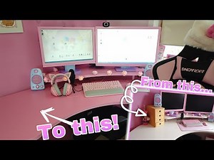 I painted my desk pink! | Kawaii DIY | Pink Gaming set up | OhSoKawaiiXoxo