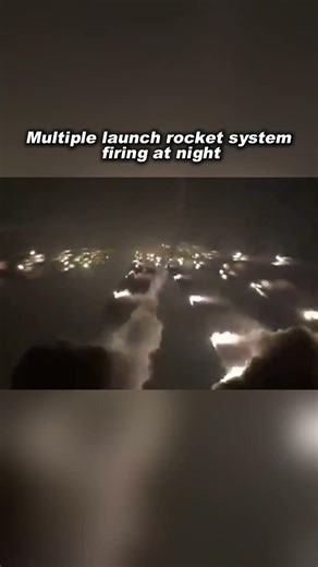 MLRS launch under the night sky