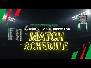 CARABAO CUP FIXTURES TODAY - ROUND 2 • FULL MATCH SCHEDULE • League Cup 25/26 • EFL Cup 25/26