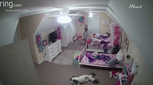 Disturbing moment girl is harassed in her bedroom over security camera speaker